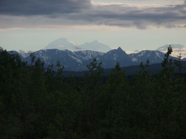 Denali While Driving the Parks Highway.  This is the best view that we got of Denali this trip.