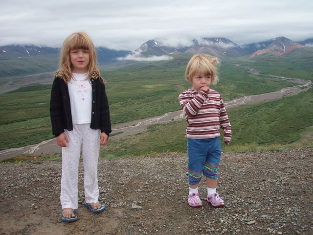Danielle and Cassidy at the Top of Polychrome Pass in Denali National Park