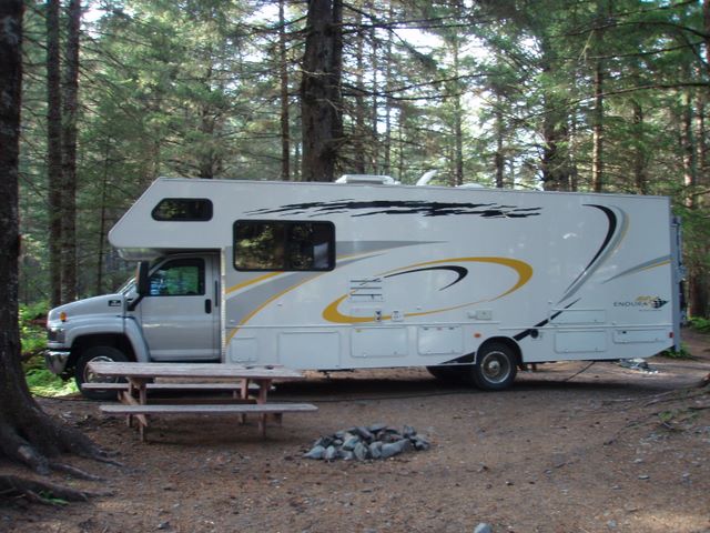 Rental RV at Miller's Landing.  We reserved a smaller, older model but this is what they had when we got there and they didn't charge extra.