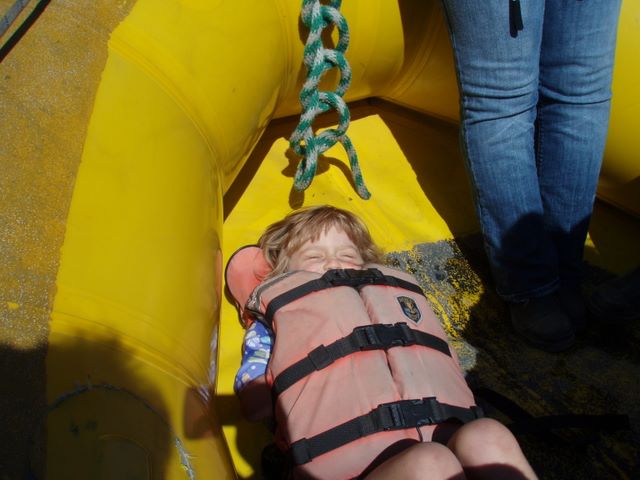 Danielle Lying Down in the Raft