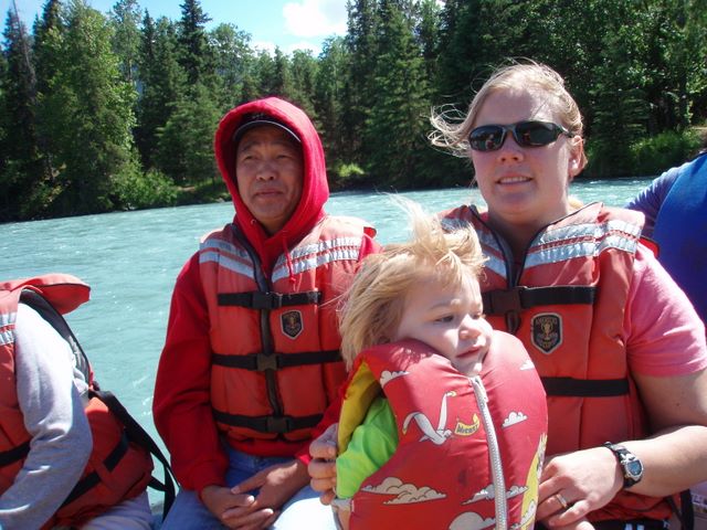 Julie and Cassidy While Rafting the Kenai River